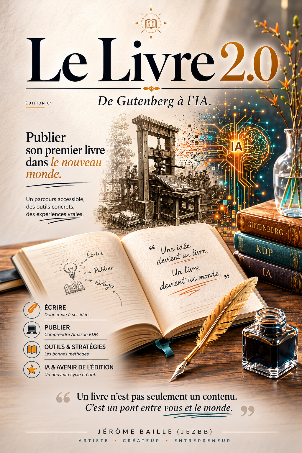 Couverture du livre Le Livre 2.0 de Jérôme Baille, publié sur Amazon KDP